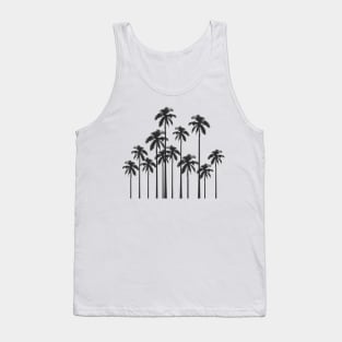 Black and White Exotic Tropical Palm Trees Tank Top